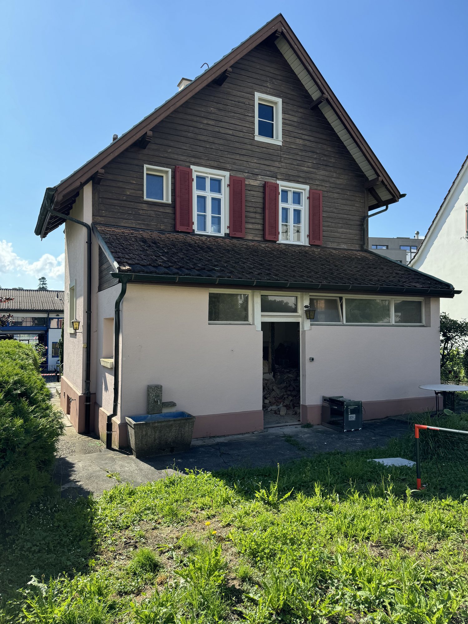 Bestand vor dem Umbau, Gartenseite des ursprünglichen Hauses